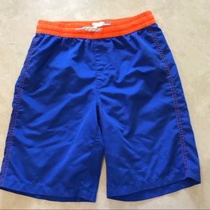 🍍OLD NAVY boys swim trunks blue orange lined